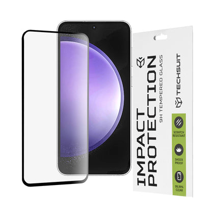 Pellicola Protettiva per Schermo Techsuit per Samsung Galaxy S23 FE S711, Vetro Temperato, Full Glue, 111D, Nero