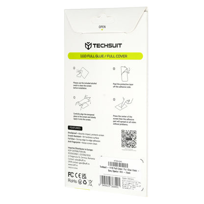 Pellicola protettiva per schermo Techsuit per Xiaomi 17T Pro, Vetro temperato, Full Glue, 111D, Nero
