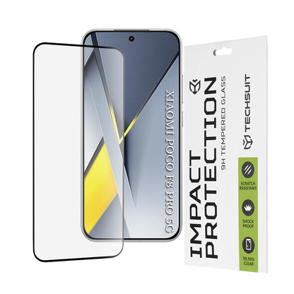 Pellicola protettiva schermo Techsuit per Xiaomi Poco F8 Pro, Vetro Temperato, Full Glue, 111D, Nera