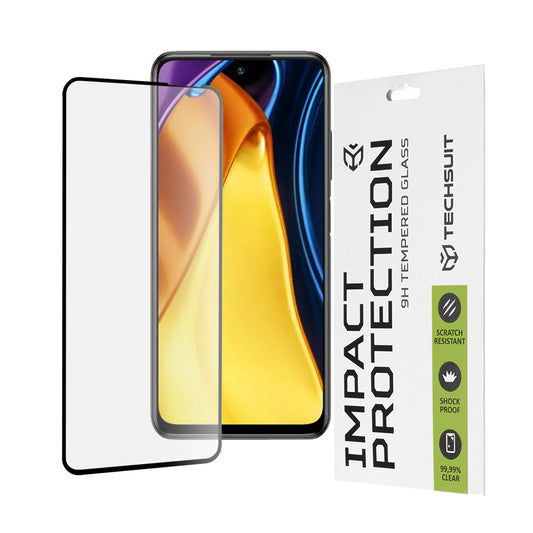 Pellicola protettiva per schermo Techsuit per Xiaomi Poco M3 Pro 5G / Redmi Note 10 5G, Vetro temperato, Full Glue, 111D, Nero