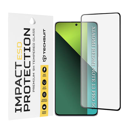 Pellicola protettiva per schermo Techsuit per Xiaomi Poco X6 / Redmi Note 13 Pro 5G, Vetro temperato, Full Glue, Nero