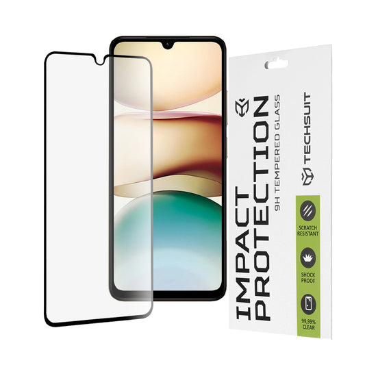 Pellicola Protettiva Schermo Techsuit per Xiaomi Redmi A5 4G (Standard), Vetro Temperato, Full Glue, 111D, Nero
