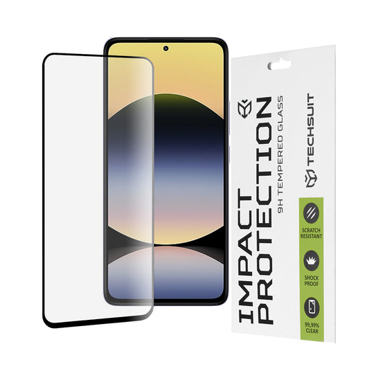 Pellicola protettiva per schermo Techsuit per Xiaomi Redmi Note 14 4G (Standard), Vetro temperato, Full Glue, 111D, Nero