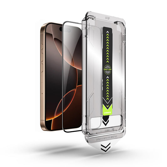 Pellicola protettiva schermo Techsuit TitanGlass per Apple iPhone 17 / 16 Pro, Vetro Temperato, Full Glue, Nera