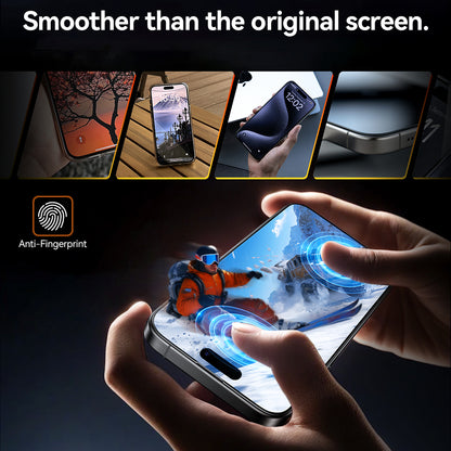 Torras GlassGo Install Master Screen Protector for Apple iPhone 16 Plus, Tempered Glass, Full Glue, Black