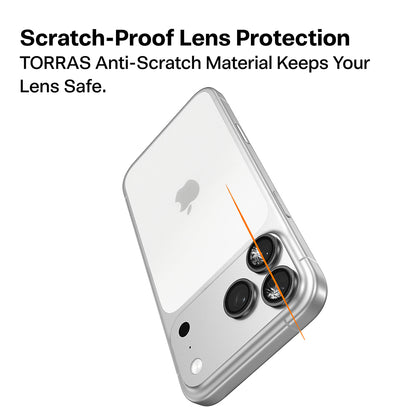 Pellicola protettiva per fotocamera posteriore Torras Lensguard per Apple iPhone 17 Pro Max / 17 Pro, vetro temperato, argento