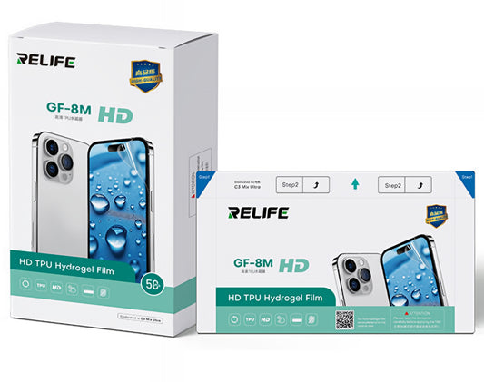 Pellicola Idrogel / TPU Relife GF-8M per Macchina Laminazione UV Vuoto Sunshine C3 Mix Ultra, 120mm x 210mm, Set 50 pezzi