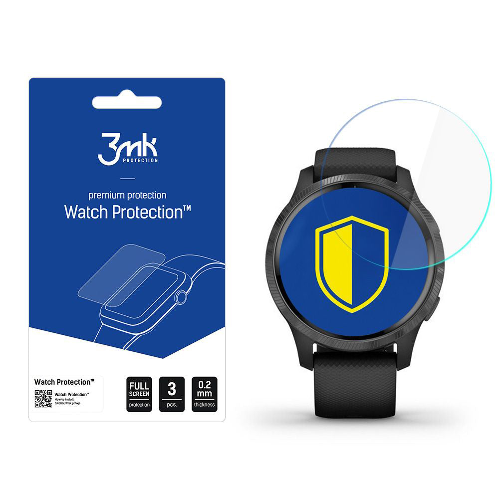 Pellicola Protettiva 3MK Arc per Garmin Venu 2S, Set da 3 pezzi, Plastica