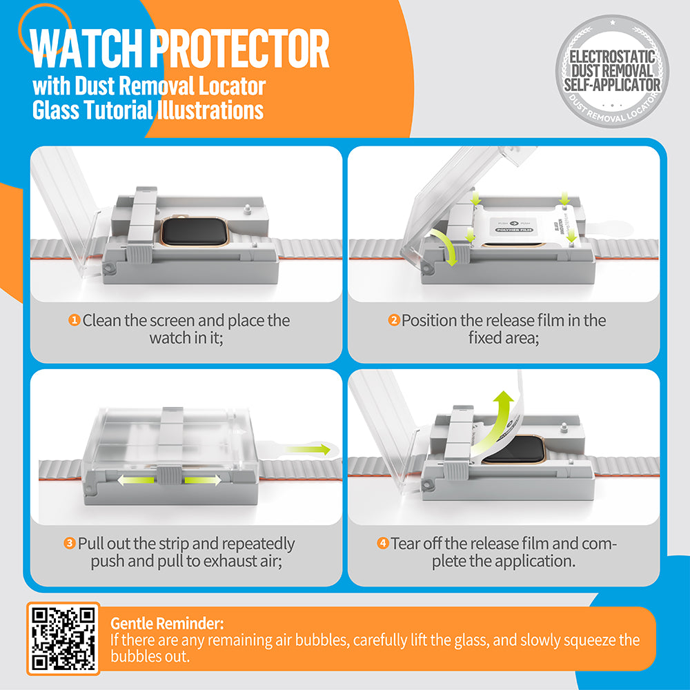 Pellicola Protettiva Blueo High Molecule per Apple Watch 40mm Series, Vetro Temperato, Nero