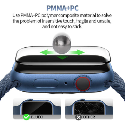 Pellicola Protettiva Blueo High Molecule per Apple Watch 44mm Series, Vetro Temperato, Nero