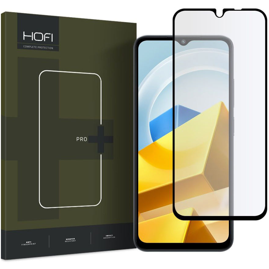 HOFI PRO+ Pellicola protettiva per Xiaomi Poco M5, vetro schermato, colla completa, nero HOFI281 HOFI281