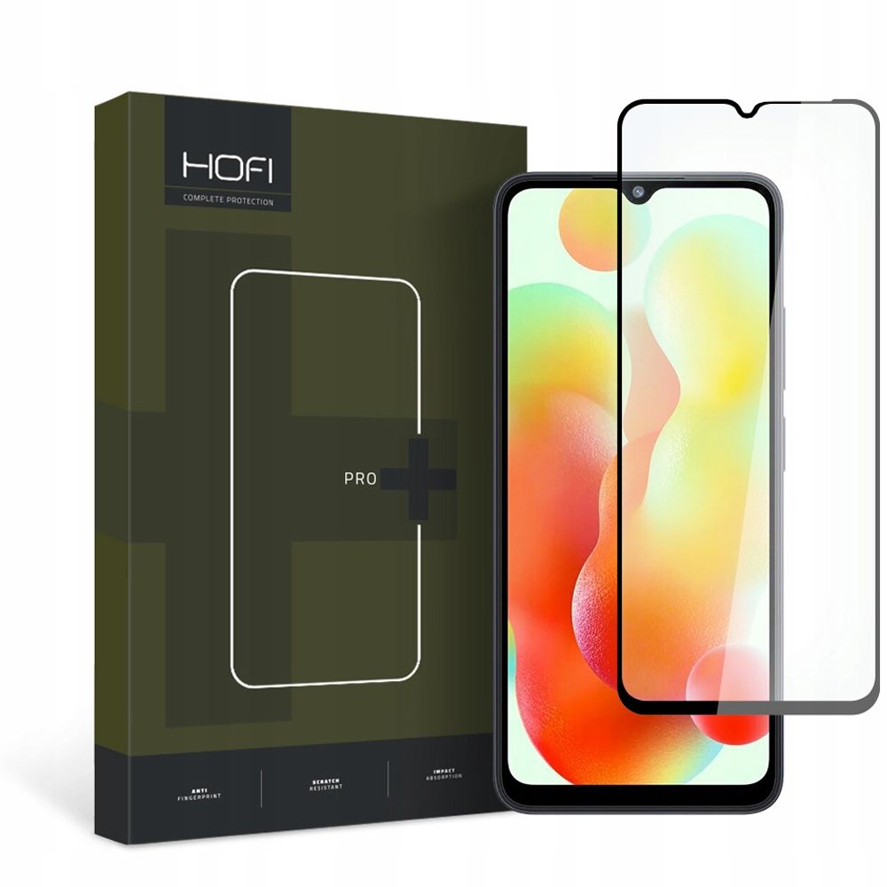 HOFI PRO+ Pellicola protettiva per Xiaomi Redmi 12C, vetro schermato, colla completa, nero