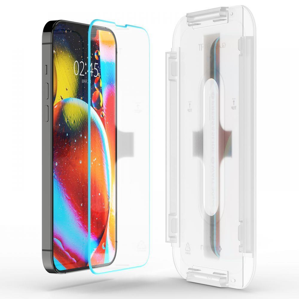 Spigen EZ FIT Pellicola protettiva per Apple iPhone 14 / 13 Pro / 13, vetro, colla completa AGL03724