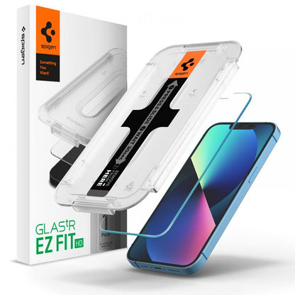 Spigen EZ FIT Pellicola protettiva per Apple iPhone 14 / 13 Pro / 13, vetro, colla completa AGL03724