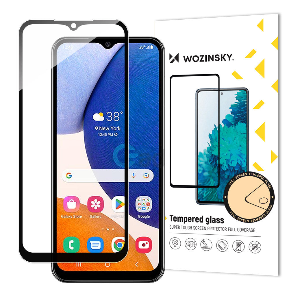 Pellicola protettiva WZK per Samsung Galaxy A14 A145 / A14 5G A146, Vetro, Colla completa, Nero