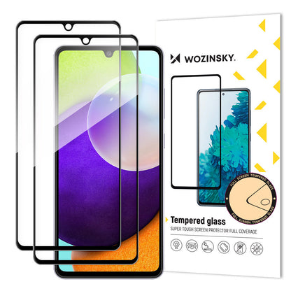 WZK Pellicola protettiva per Samsung Galaxy A33 5G A336, vetro schermato, colla completa, set 2 pezzi, compatibile con la custodia, nero