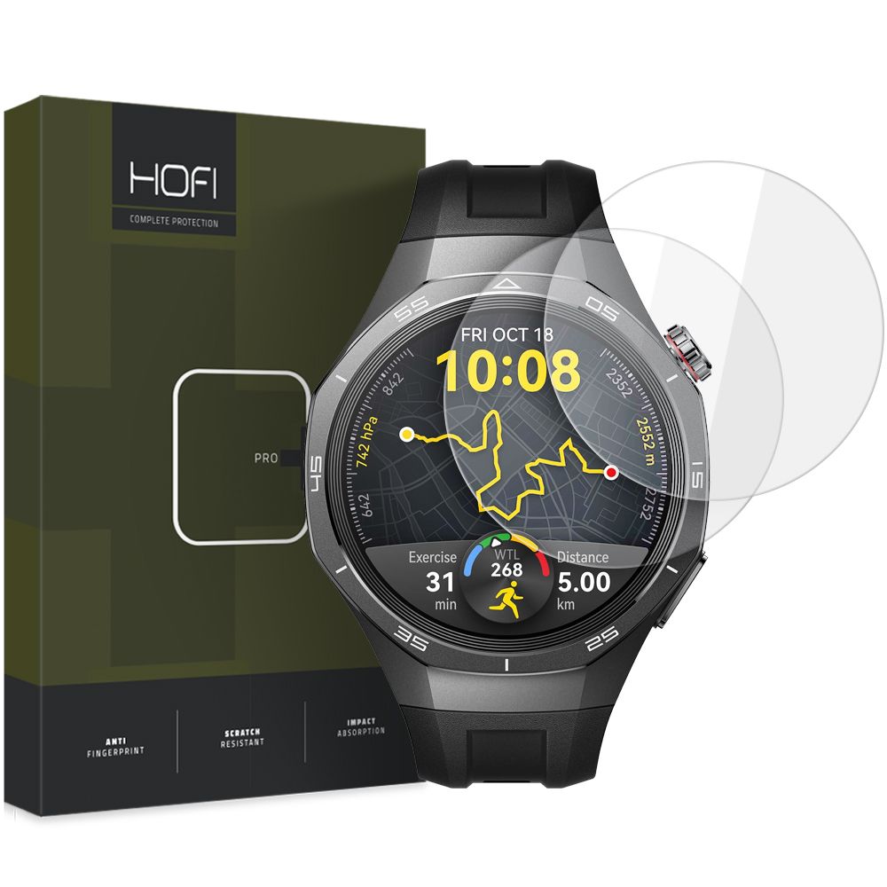 Pellicola protettiva HOFI Glass PRO+ per Huawei Watch GT 5 Pro 46mm, Set di 2 pezzi, vetro protetto 