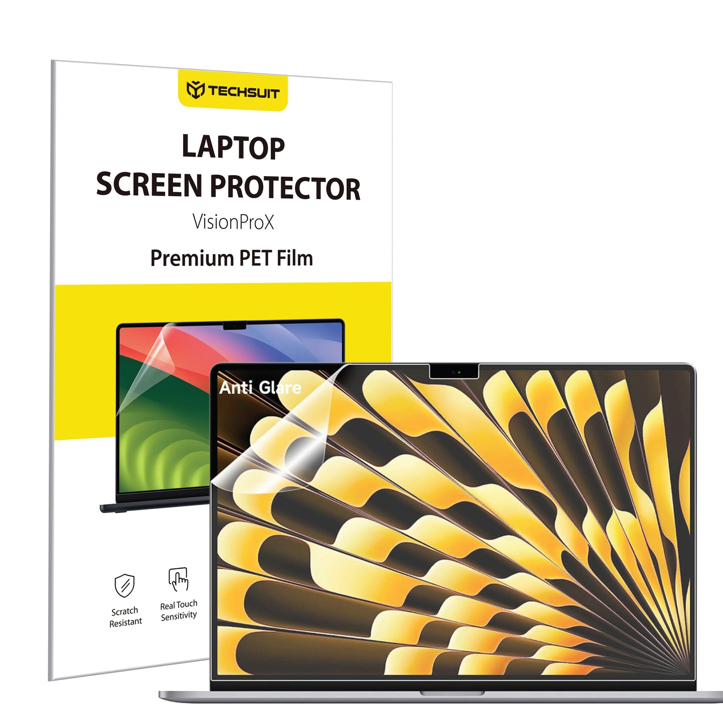 Pellicola Protettiva Schermo Opaca Anti Luce Blu Techsuit VisionProX per Apple MacBook Air M3 15 pollici (2024) / Air M2 15 pollici (2023), Plastica