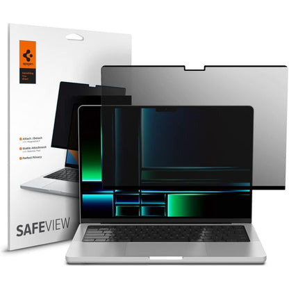 Pellicola Protettiva Privacy Schermo Spigen Safe View Magnetic per Apple MacBook Pro 14inch (2022) / (2024) / (2023) / (2021), Plastica AFL06158