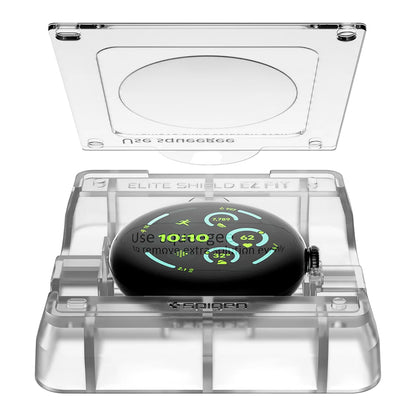 Pellicola Protettiva Spigen Elite Shield EZ FIT per Google Pixel Watch 41mm Series, Set 2 pezzi, Vetro Temperato, Trasparente AFL08524
