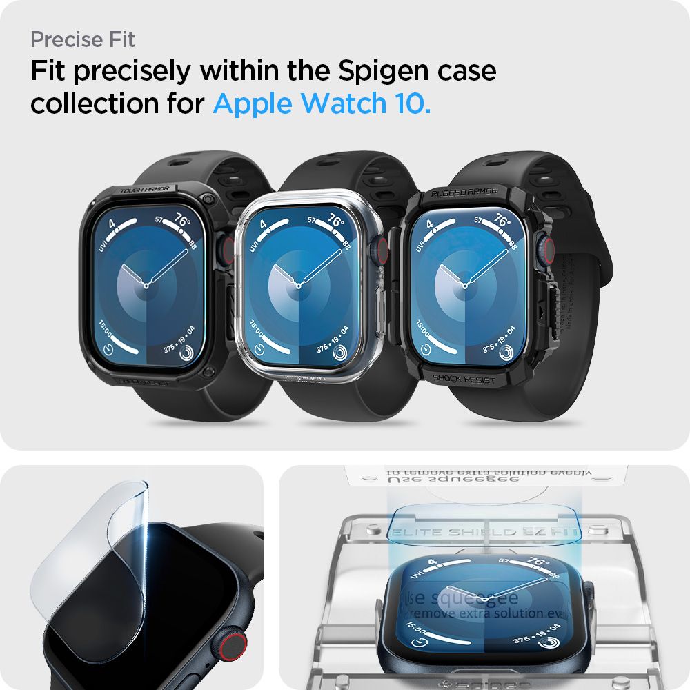 Spigen Elite Shield EZ FIT per Apple Watch serie 46mm, Set 2 pezzi, plastica AFL08579 