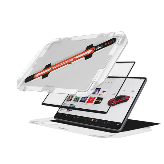 Pellicola Protettiva Spigen GlastR EZ FIT per Navigazione Tesla Y (2026 / 2025) / 3 (2026 / 2025 / 2024), Vetro Temperato AGL10654