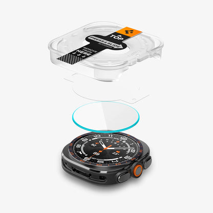 Pellicola Protettiva Spigen GlastR EZ FIT per Samsung Galaxy Watch Ultra2, Vetro Temperato, Set 2 pezzi AGL11758