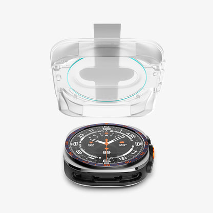Pellicola Protettiva Spigen GlastR EZ FIT per Samsung Galaxy Watch Ultra2, Vetro Temperato, Set 2 pezzi AGL11758