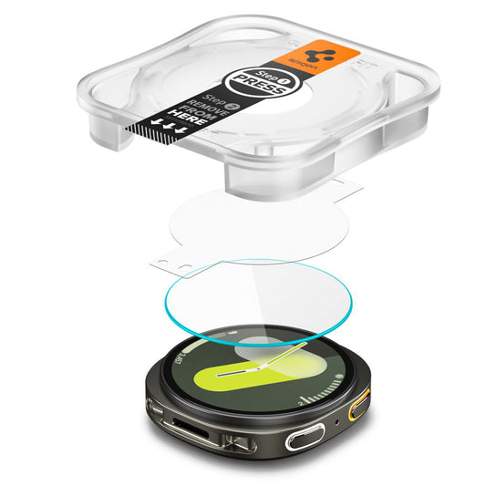 Pellicola Protettiva Spigen GlastR EZ FIT per Samsung Galaxy Watch8 40mm, Set 2 pezzi, Vetro Temperato AGL09876