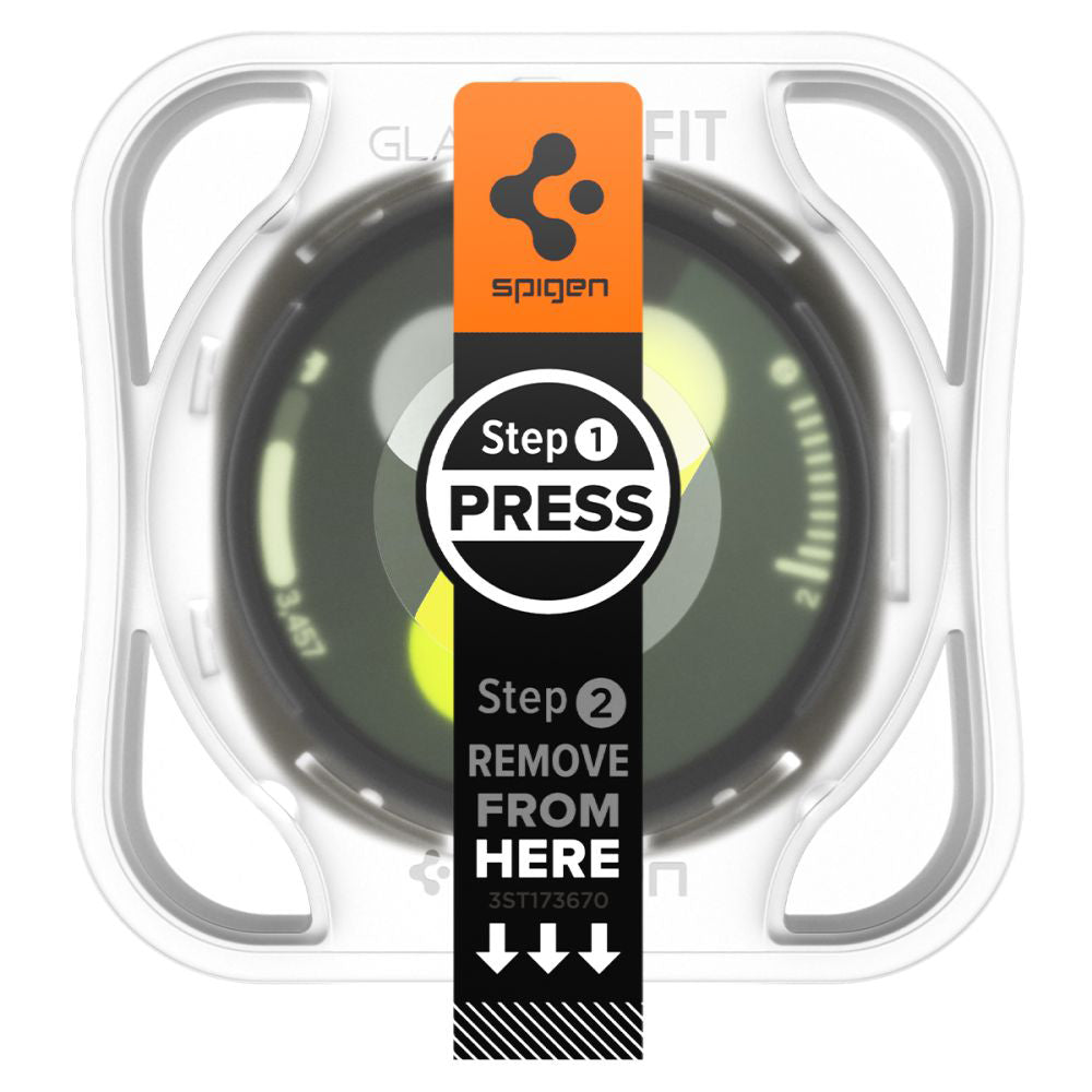 Pellicola Protettiva Spigen GlastR EZ FIT per Samsung Galaxy Watch8 44mm, Set 2 pezzi, Vetro Temperato AGL09874