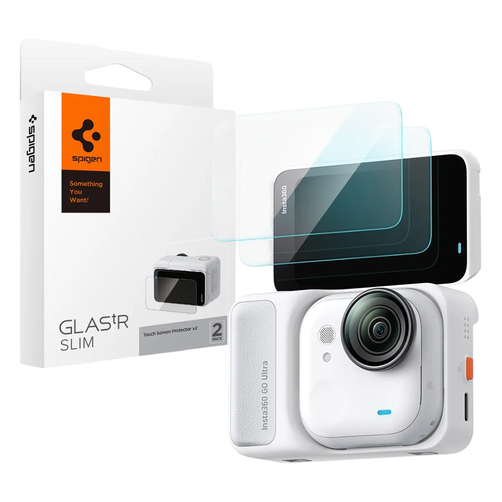 Pellicola Protettiva Schermo Spigen GlastR Slim per Insta360 Go Ultra, Vetro Temperato, Set 2 pezzi AGL11171