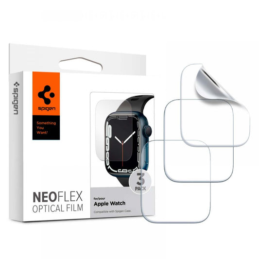 Pellicola Protettiva Spigen Neo Flex per Apple Watch 45mm / 44mm / 42mm Series, Set 3 pezzi, Plastica AFL04049