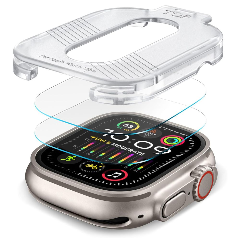 Tech-Protect Set di fogli protettivi supremi per Apple Watch Ultra Series, set di 2 pezzi, protezione del vetro 