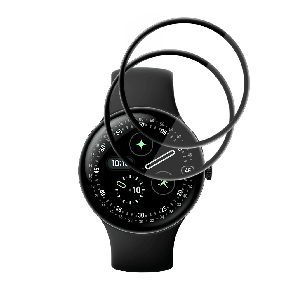 Pellicola Protettiva Techsuit Nano Flex per Google Pixel Watch 4 45mm, Set 2 pezzi, Plastica, Nera