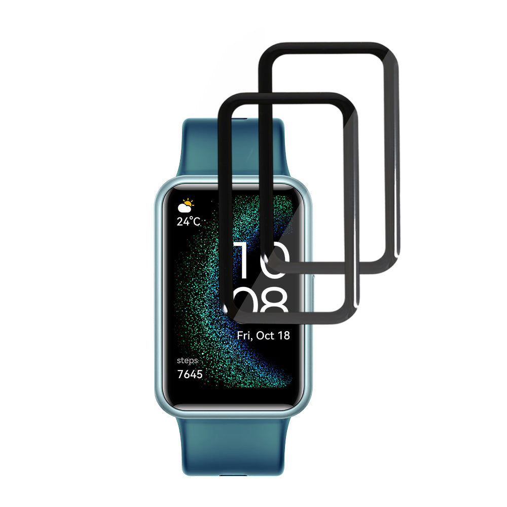 Pellicola Protettiva Techsuit Nano Flex per Huawei Watch FIT SE, Set 2 pezzi, Plastica, Nera