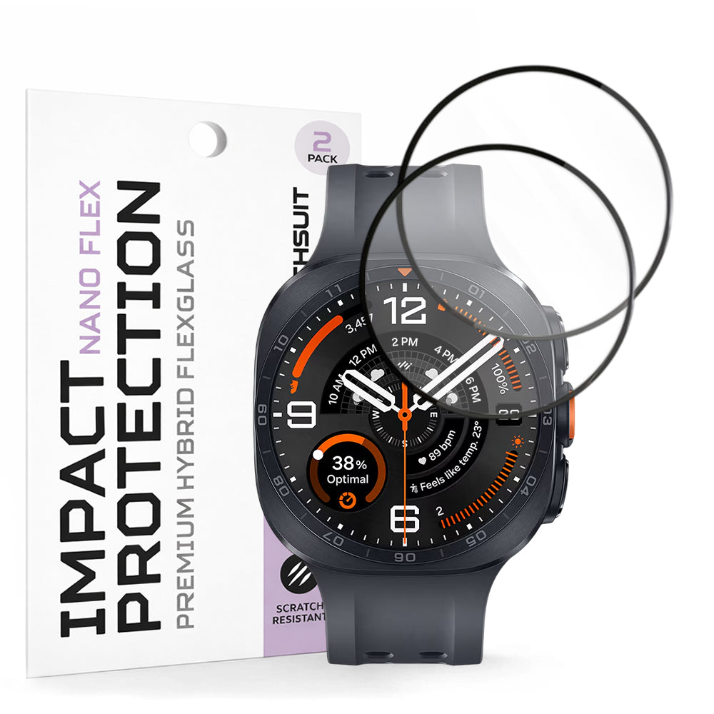 Pellicola Protettiva Techsuit Nano Flex per Samsung Galaxy Watch Ultra2, Plastica, Set 2 pezzi, Nera