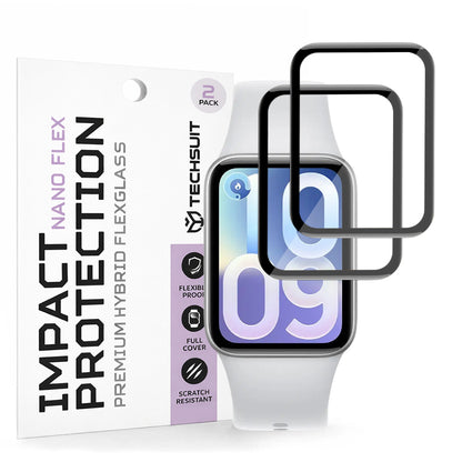 Pellicola Protettiva Techsuit Nano Flex per Xiaomi Smart Band 10 Pro, Set 2 pezzi, Plastica, Nera