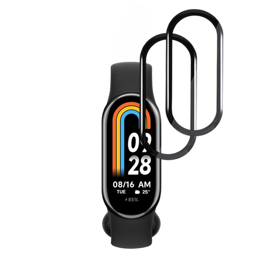 Pellicola Protettiva Techsuit Nano Flex per Xiaomi Smart Band 8, Set 2 pezzi, Plastica, Nera