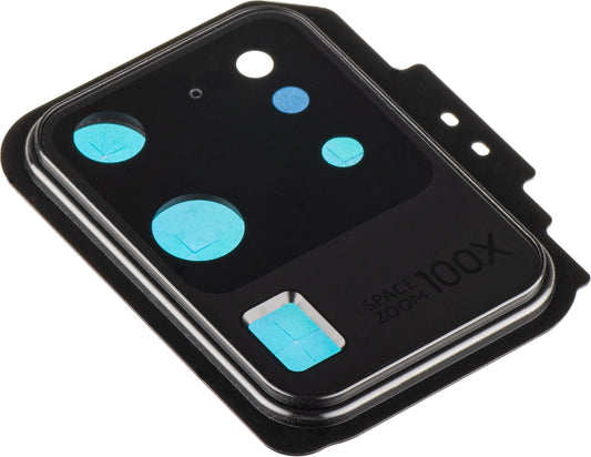 Vetro Fotocamera Posteriore Samsung Galaxy S20 Ultra 5G G988 / S20 Ultra G988, con Cornice, Nero
