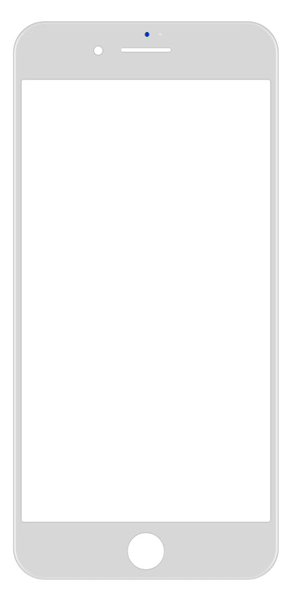Vetro dello schermo di Apple iPhone 8 Plus con cornice e adesivo OCA, bianco