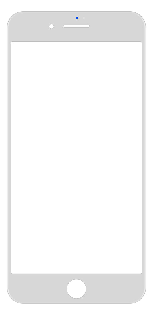 Vetro dello schermo di Apple iPhone 8 Plus con cornice e adesivo OCA, bianco