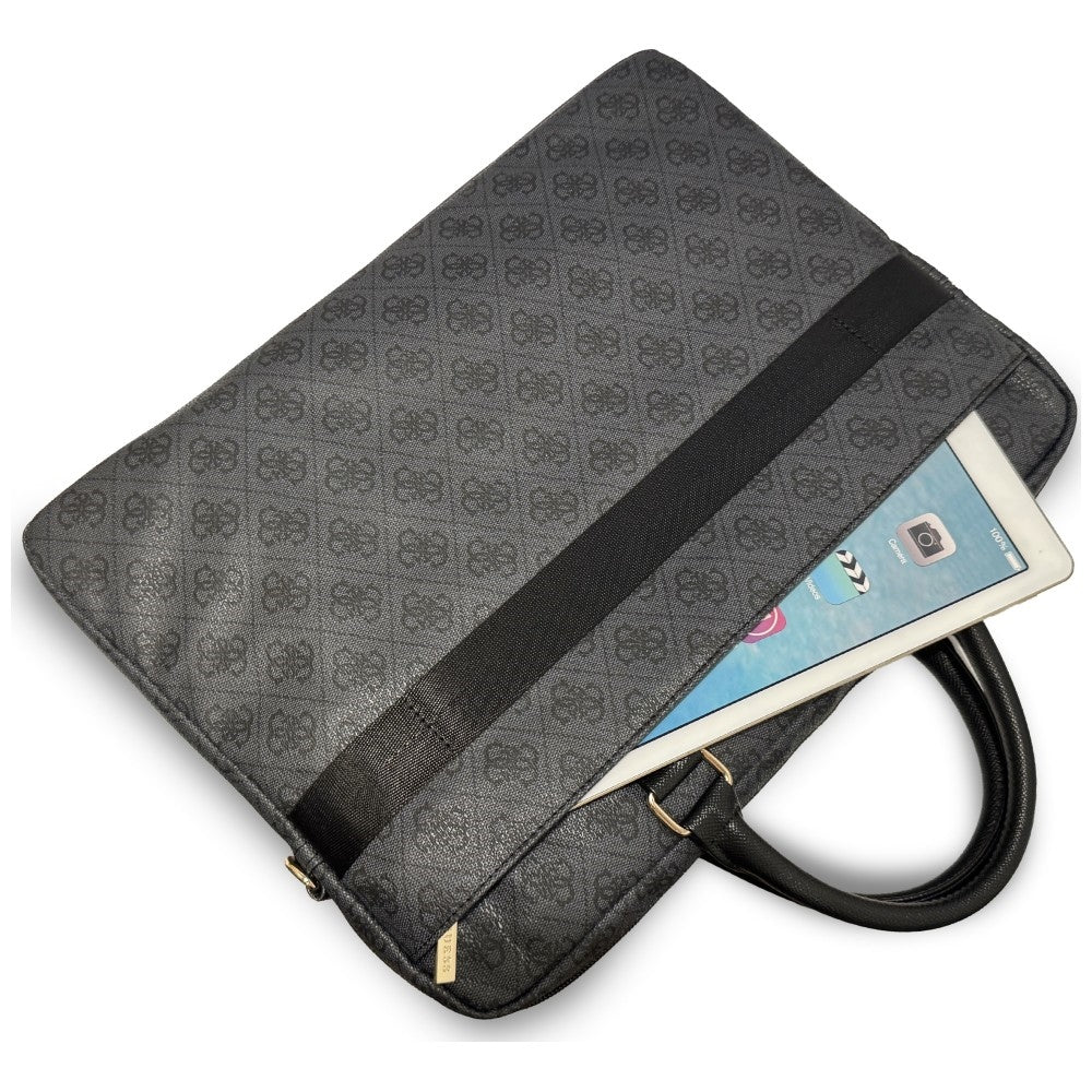 Borsa Guess 4G Round Classic Logo per Laptop 16 pollici, Nera