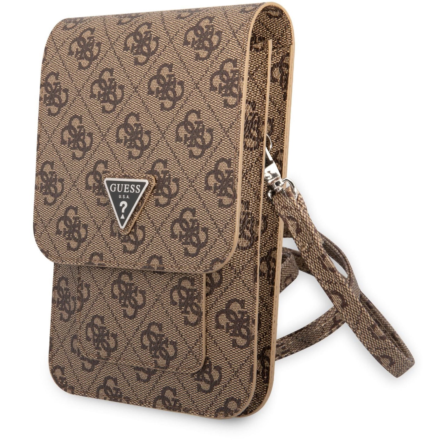 Borsa Universale per Telefono, Guess, 4G Triangle Logo, Marrone