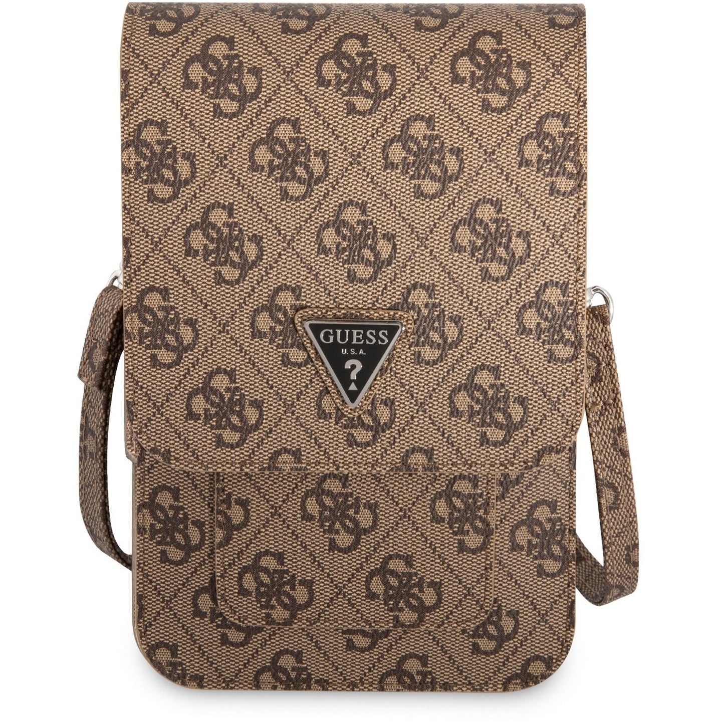 Borsa Universale per Telefono, Guess, 4G Triangle Logo, Marrone