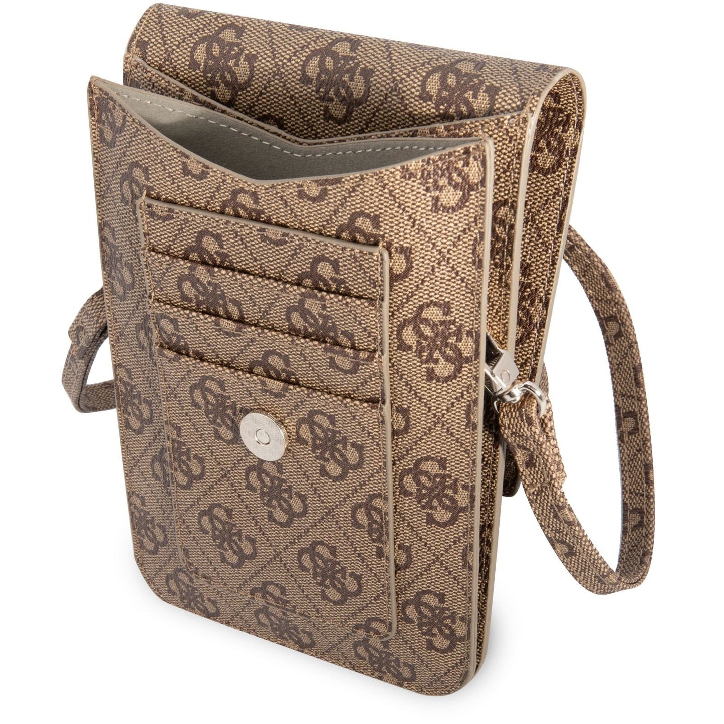 Borsa Universale per Telefono, Guess, 4G Triangle Logo, Marrone