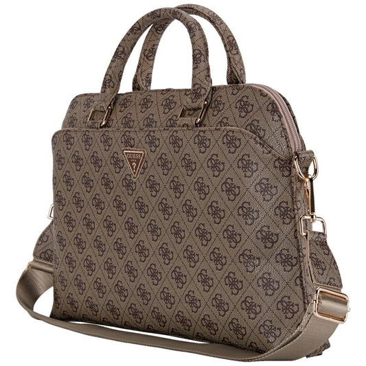 Borsa Guess 4G Triangle Logo per Laptop 15inch, Marrone