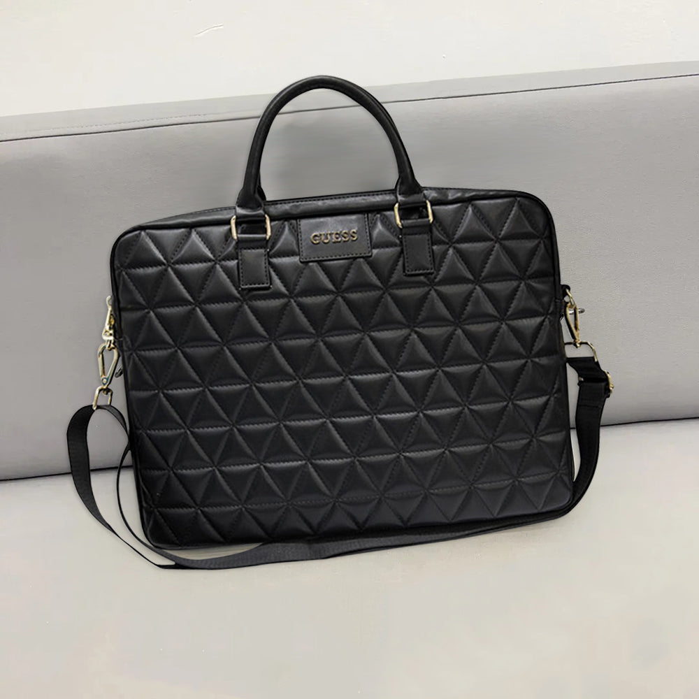 Borsa Guess Quilted per Laptop 15 pollici, Nera