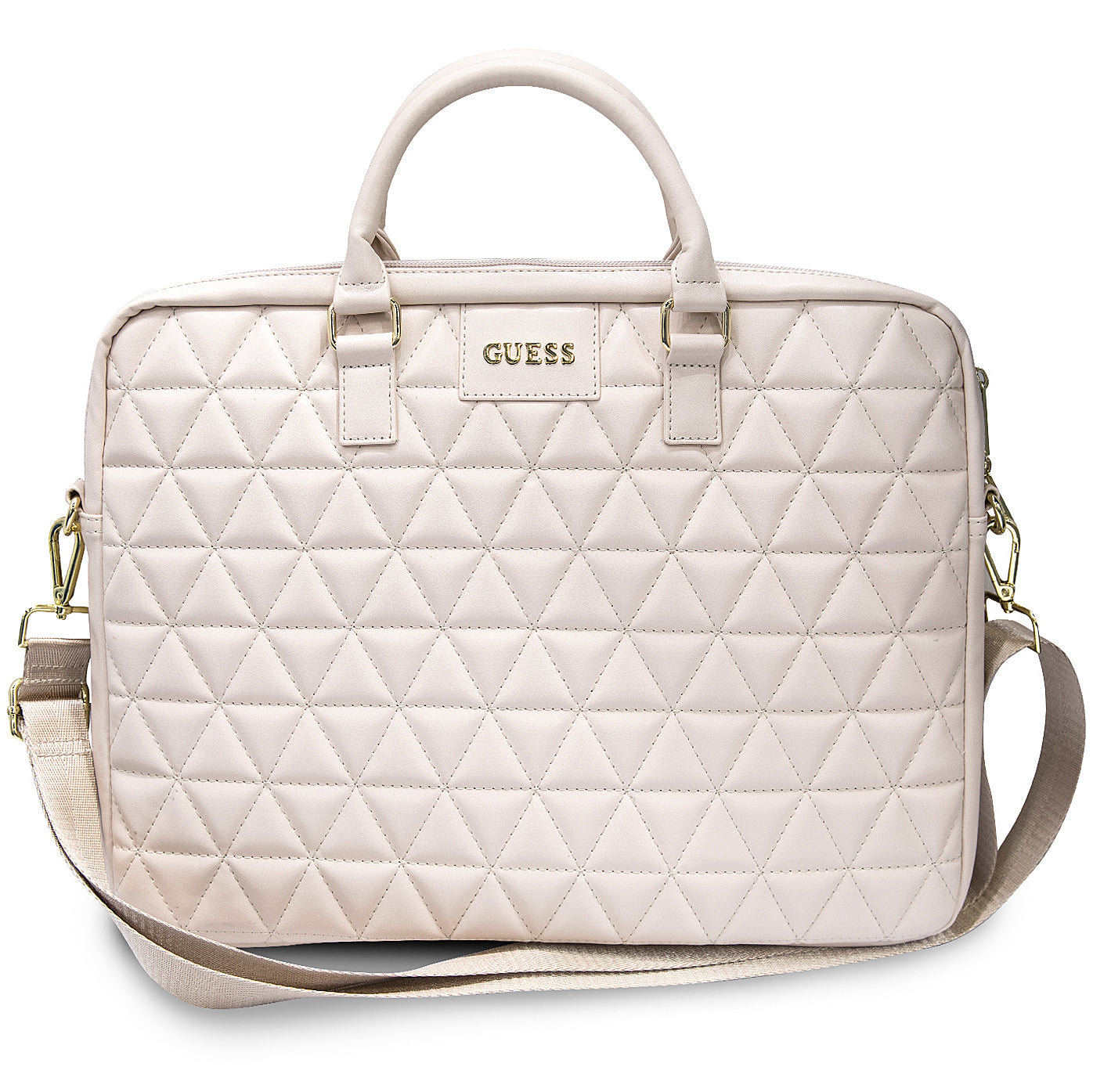Guess Quilted Bag for 15-inch Laptop, Pink