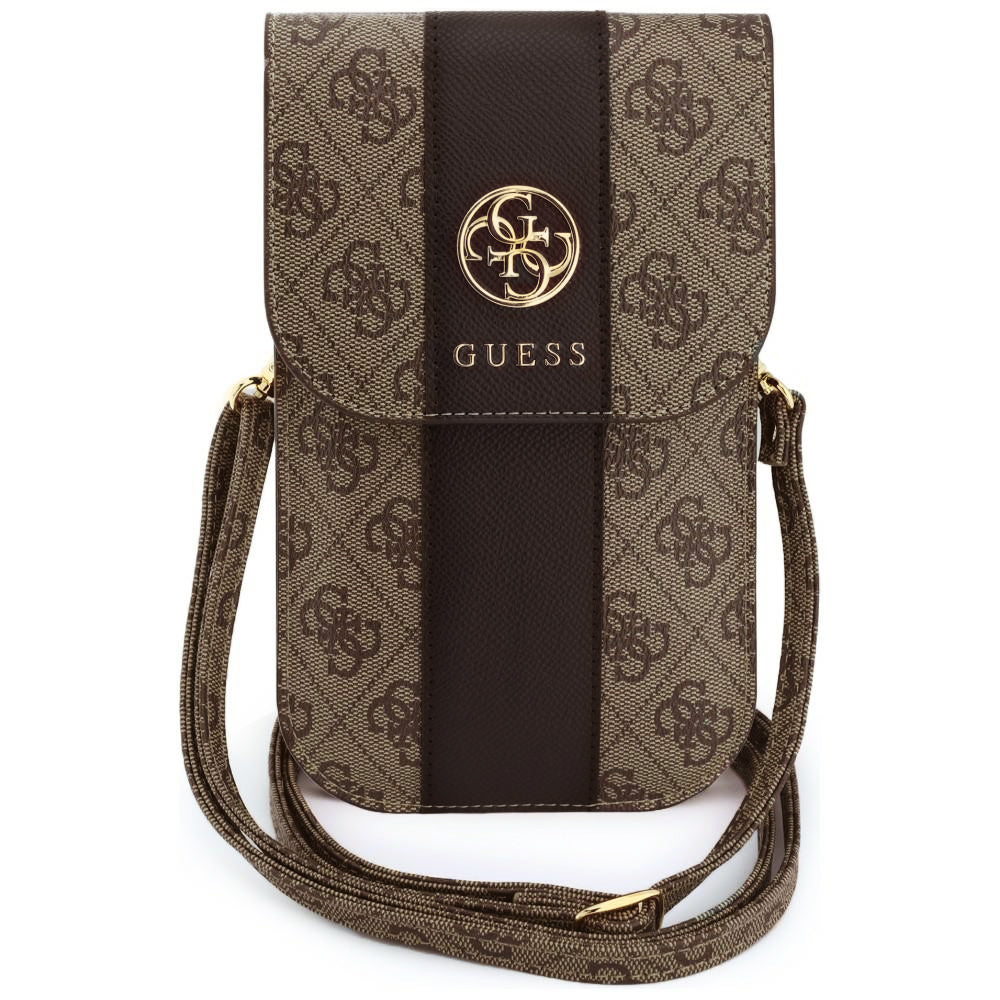 Borsa Universale per Telefono, Guess, 4G Classic Logo Stripe, Marrone