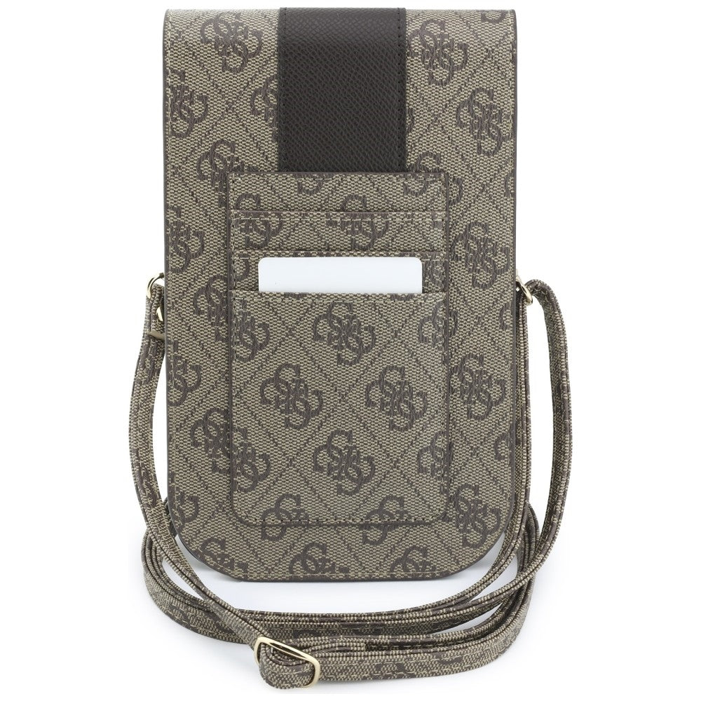 Borsa Universale per Telefono, Guess, 4G Classic Logo Stripe, Marrone
